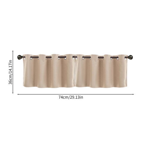 Short Beige Polyester Curtains 29.1x14.2in 1 Pair 2