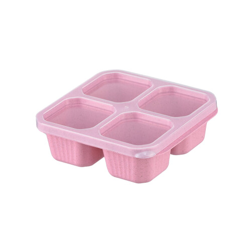 Wheat Straw Lunch Box 4-Compartment with Clear Lid 1