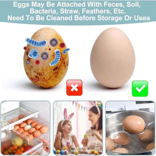 Egg Cleaning Brush Silicone, Egg Scrubber for Fresh Eggs, Reusable Cleaning Tools for Egg Washer (Blue) 1