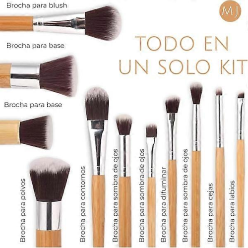 Organic Bamboo Kabuki Makeup Brush Set - Professional Makeup Kit 2