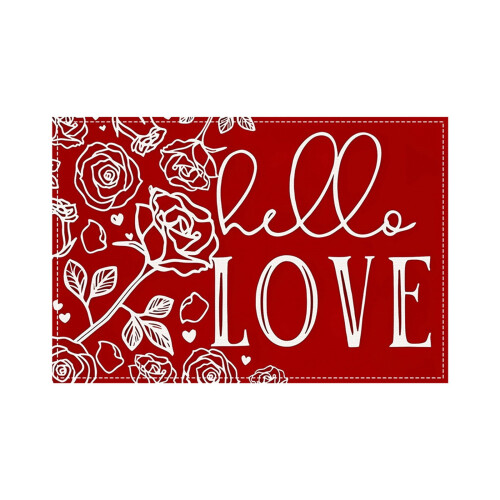 Valentine's Day rose printed placemats 4 pcs 1