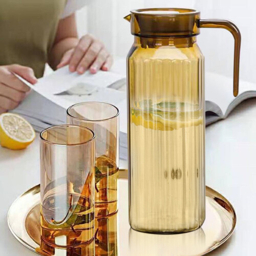 Bouilloire à eau froide de 1,6 litre (54 oz) avec pichet réutilisable à rayures 1