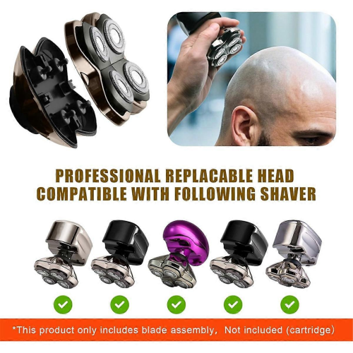 2Pack Professional Replacement Head Compatible with Skulls Pitbulls Shaver Gold PRO, Silver PRO, Diamond 2