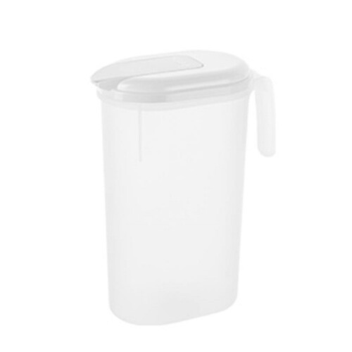 Plastic Pitcher with Lid 67 oz 2 L Clear Square 1