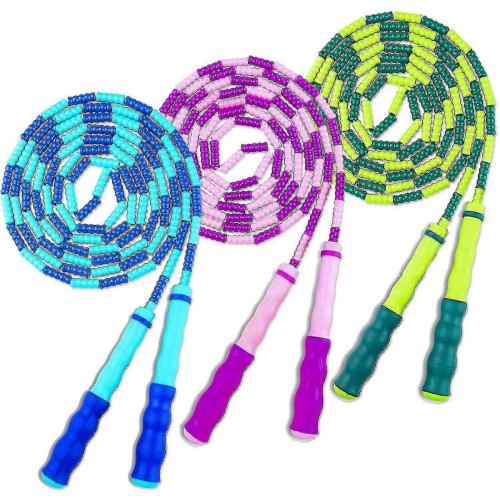 Jump Rope Soft Beaded Skipping Rope, Premium Adjustable Free Segmented Tangle-free 1