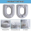 Cuscino per WC regolabile in altezza per anziani con ventose. Dimensioni: 47*40*11 cm 2