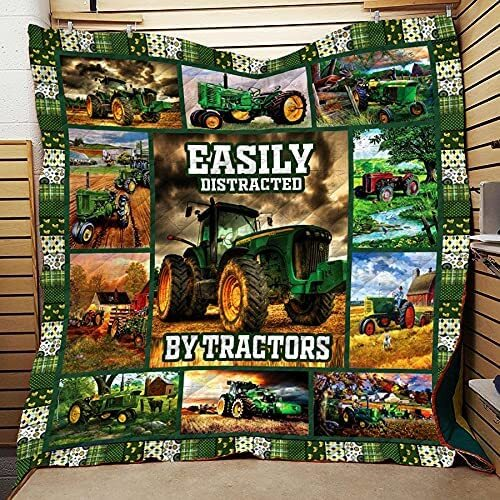Green Tractor Sherpa Blanket 150x200cm 1