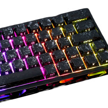 Capuchons de clavier rétroéclairés en Fiber de carbone, 82-Noir