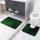 Harliver thin bath mat set green non-slip 2-piece 5