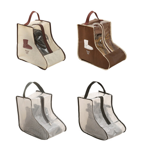 Multiuse Travel Boot Bag 4Pcs Dustproof Shoe Organiser-brown 1