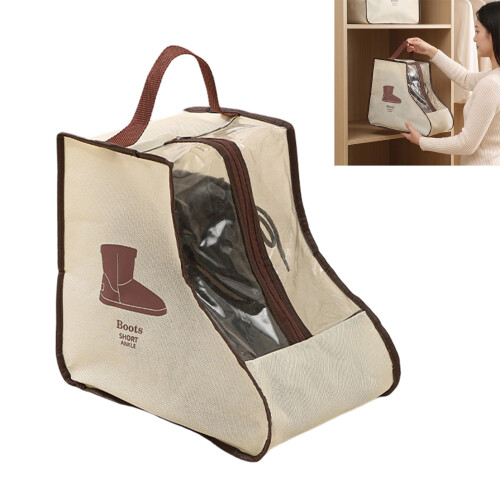 Multiuse Travel Boot Bag 4Pcs Dustproof Shoe Organiser-brown 2