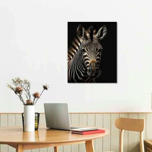 Zebra vászonkép falra fa keretben 1