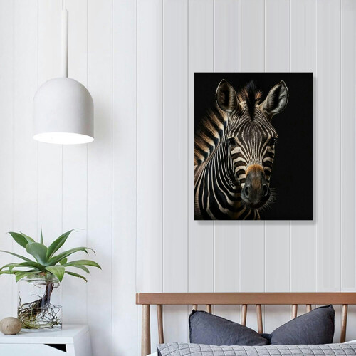 Zebra vászonkép falra fa keretben 2