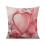 Conjunto de 2 capas de almofada decorativas com estampa de coração rosa em linho, 45x45 cm (18x18 polegadas). 2