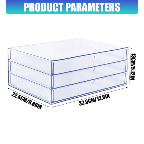Stapelbare acrylvitrinekast met 3 compartimenten, ideaal voor 2