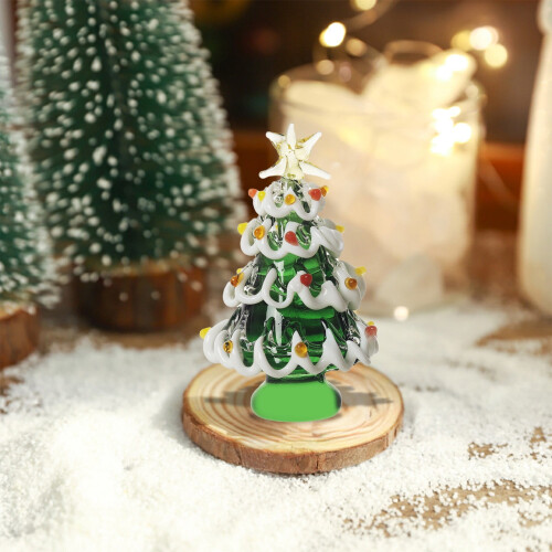 Mini Glass Christmas Tree Ornament Green 6.6 cm 1