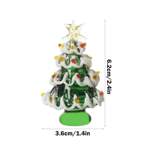 Mini Glass Christmas Tree Ornament Green 6.6 cm 2