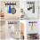 Perchero de pared con 15 ganchos, acero inoxidable, negro. 5