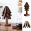 Walnut Wood Tree Coaster Set with Stand 3