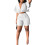 Completo da donna composto da top con scollo a V e volant e pantaloncini. 5