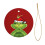 Ceramic Christmas Ornament 2.9" Round Gold String 2