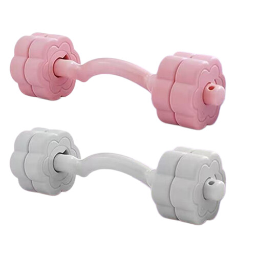 Plastic Facials Fitness Dumbbell Equipment Exercise Tool-Grey 1