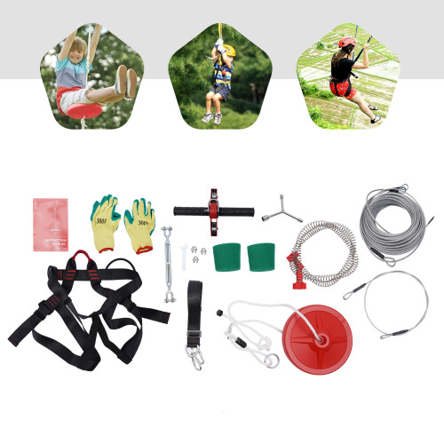 160FT Zip line Kit with Stainless Steel Spring Brake