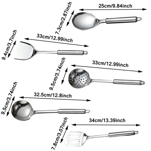 Set de ustensile de gătit din oțel inoxidabil, 5 buc. 2