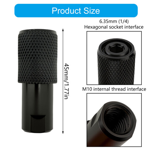 Adaptateur hexagonal professionnel M10 à 6.35Mm, raccords de 2