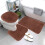 Ensemble de tapis de bain marron 3 pièces en forme de U antidérapant 4