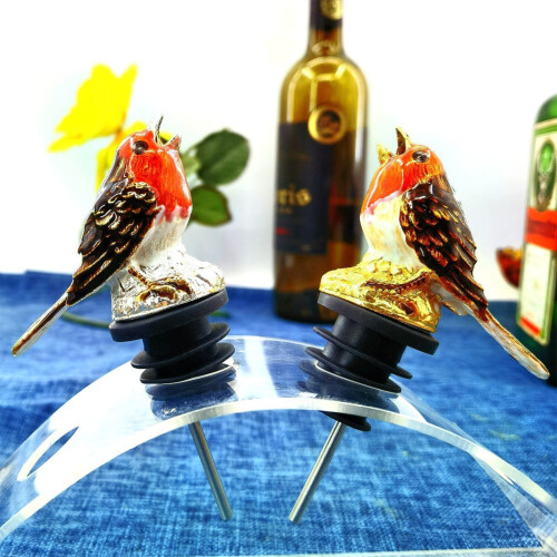 Bouchon verseur à vin en émail avec oiseau (1 pièce) 2