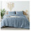 Grayish Blue Tufted Comforter Set Queen 3-Piece 3