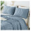 Grayish Blue Tufted Comforter Set Queen 3-Piece 4