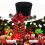 Christmas Tree Topper Hat Red Black Plaid Fabric 1pc 5