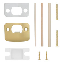 1Set Metal Door Lock Strike Plate with Reinforced Backing for Security