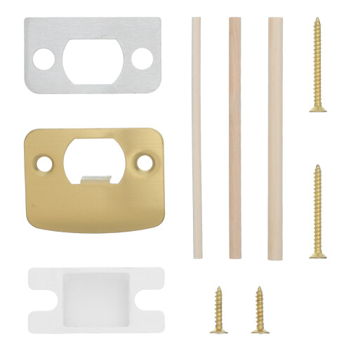 1Set Metal Door Lock Strike Plate with Reinforced Backing for Security