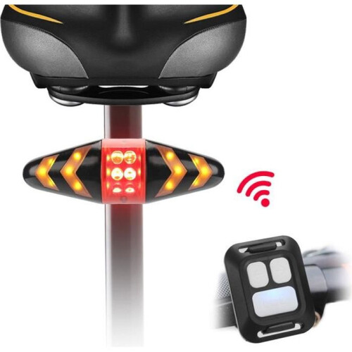 LED Bicycle Tail Light with Turn Signals, Wireless Remote Control, Multifunctional Modes, Waterproof for Mountain Bikes and Road Bikes 1