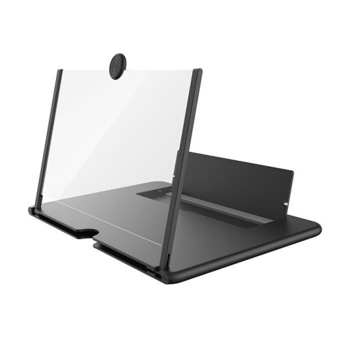 Smartphone Screen Magnifier, 3D Screen Magnifier, Foldable Stand, Large 12 Inch HD Screen (Black) 2