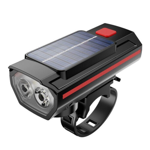 Bicycle Headlight - Solar Powered - 120 dB - 2000mAh Battery - IPX4 - 3 Lighting Modes 1