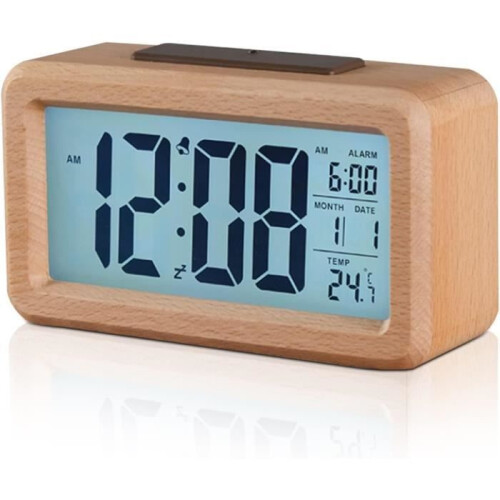 Digital Alarm Clock, Bedside Clock, Wooden Digital Alarm Clock, LED Digital Clock 1
