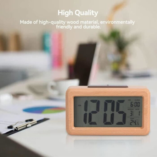 Digital Alarm Clock, Bedside Clock, Wooden Digital Alarm Clock, LED Digital Clock 2