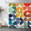 Duschvorhang für Kinder, Polyester, 152 x 183 cm, Regenbogen-Geometrie 2