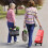Chariot de courses pliable avec sac rouge 2 en 1 4
