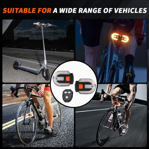 Bicycle turn signal with alarm, USB charging, remote control, 5 modes, waterproof, black 2