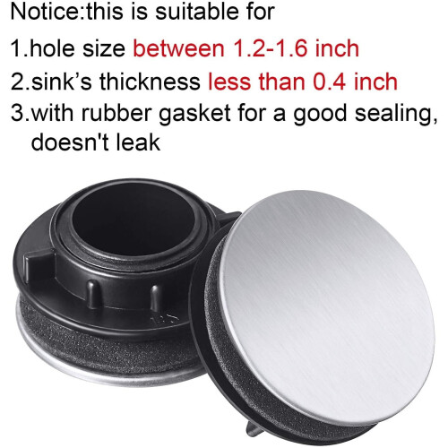 Stainless Steel Tap Hole Cover 36mm 2 Pack 2