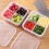 MFJESEAA Veggie Tray with Lid 4-Compartment Stackable Food 5