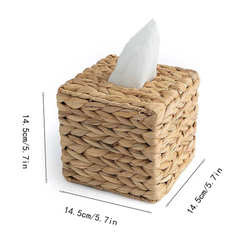 Boîte à mouchoirs rectangulaire en bois brun 2