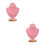 Halskjedeholder med trebase rosa 2 stk 3