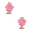 Halskjedeholder med trebase rosa 2 stk 4