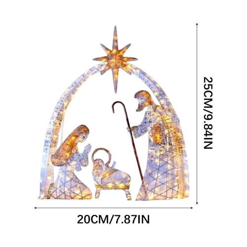 Presepe natalizio da giardino con luci a LED 2